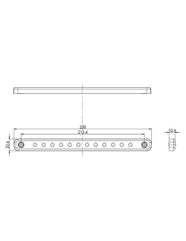 Luz de freno LED trasera UNIVERSAL roja 12‑24 V, IP66/68 Homologado ECE R7 S3