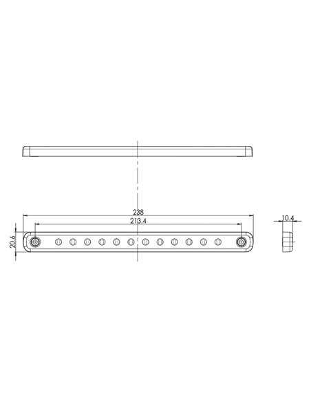 Universelle rote LED-Rückleuchte, 12–24 V, IP66/68, ECE R7 S3-geprüft