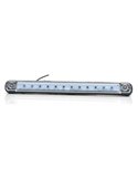 Luz de freio traseira universal em LED vermelho, 12-24V, com certificação IP66/68 ECE R7 S3.