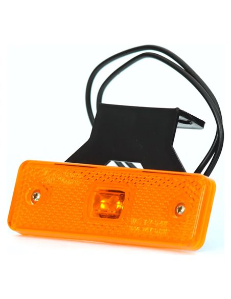 Universelle LED-Seitenmarkierungsleuchte, Reflektor, W44 orange 12–24 V mit Kabel, ECE E20 91R