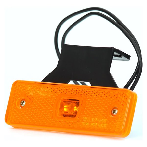 Luz de posición LED lateral, reflectante universal W44 naranja 12‑24V con cable, ECE E20 91R