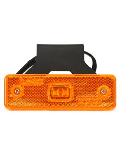 Feu de position latéral universel à LED, réflecteur, W44 orange 12-24 V avec câble, homologué ECE E20 91R