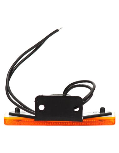 Luz de sinalização lateral universal em LED, com refletor, W44 laranja 12-24V com cabo, ECE E20 91R
