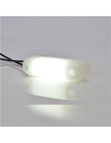 Lámpara de posición delantera LED blanca 12‑24V IP66/68 para vehículo universal, homologado EC 7R