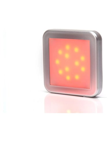 Rotes quadratisches LED-Rücklicht für Fahrzeuge, Schutzart IP66, E20 7R