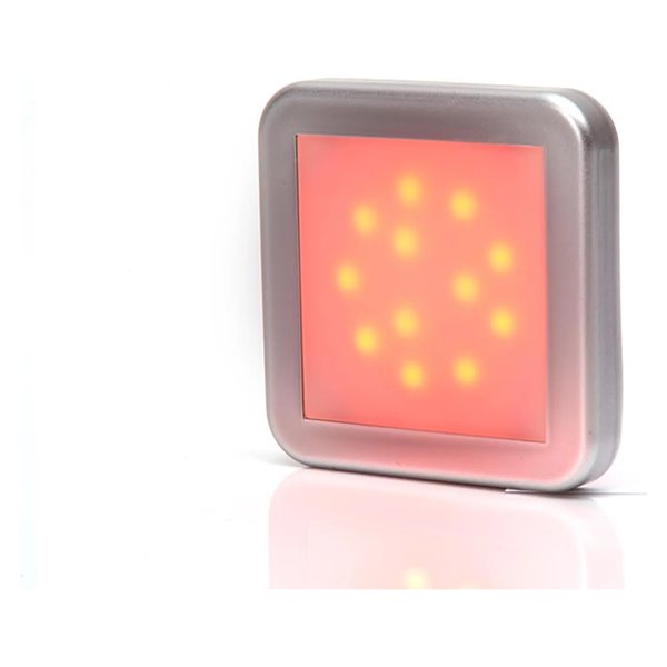 Luz de posición trasera LED cuadrada roja para vehículos, IP66 homologado E20 7R