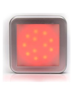 Luz de posición trasera LED cuadrada roja para vehículos, IP66 homologado E20 7R