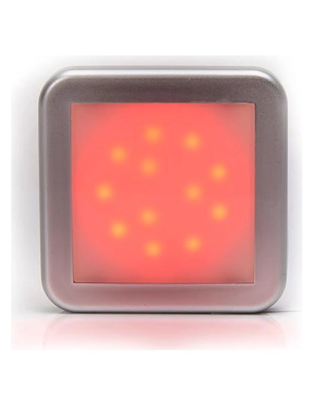 Rotes quadratisches LED-Rücklicht für Fahrzeuge, Schutzart IP66, E20 7R