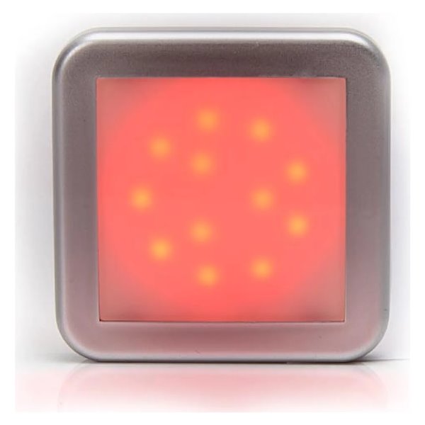 Rotes quadratisches LED-Rücklicht für Fahrzeuge, Schutzart IP66, E20 7R
