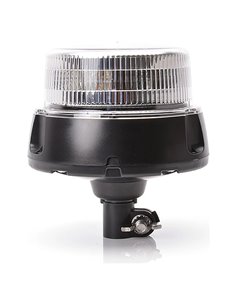 Luminaria de señalización LED transparente con luz amarilla montaje tubular 14 W 12‑24 V ECE IP66/IP68, E20 10R 2