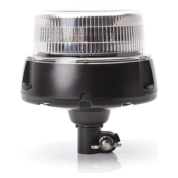 Luminária de sinalização LED transparente com luz amarela, montagem tubular, 14 W, 12-24 V, ECE IP66/IP68, E20 10R
