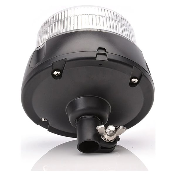 Transparente LED-Signalleuchte mit gelbem Licht, Rohrmontage, 14 W, 12–24 V, ECE IP66/IP68, E20 10R
