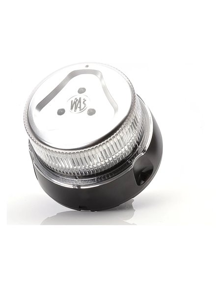 Luminária de sinalização LED transparente com luz amarela, montagem tubular, 14 W, 12-24 V, ECE IP66/IP68, E20 10R
