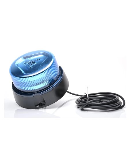 Luz de emergência giratória azul 12-24V Ø16,2 cm IP66/68 para veículos prioritários, E20 10R