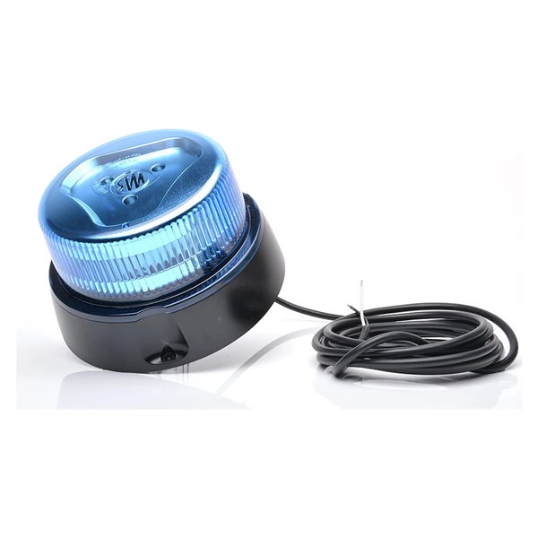 Luz giratoria de emergencia azul 12‑24V Ø16,2 cm IP66/68 para vehículos prioritarios, E20 10R