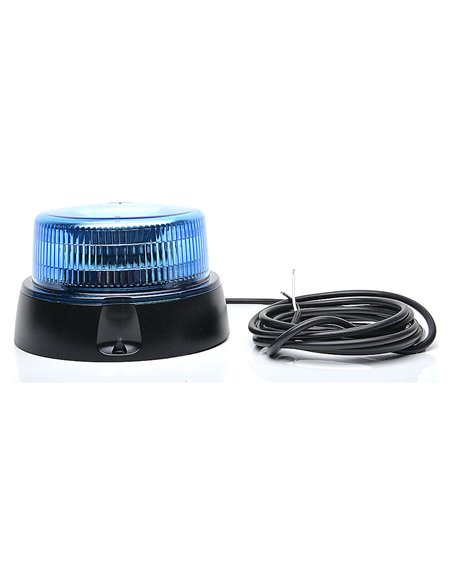 Gyrophare bleu rotatif 12-24 V Ø 16,2 cm IP66/68 pour véhicules prioritaires, E20 10R
