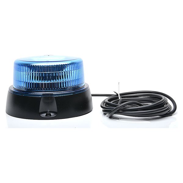 Luz giratoria de emergencia azul 12‑24V Ø16,2 cm IP66/68 para vehículos prioritarios, E20 10R