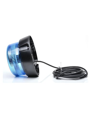Gyrophare bleu rotatif 12-24 V Ø 16,2 cm IP66/68 pour véhicules prioritaires, E20 10R