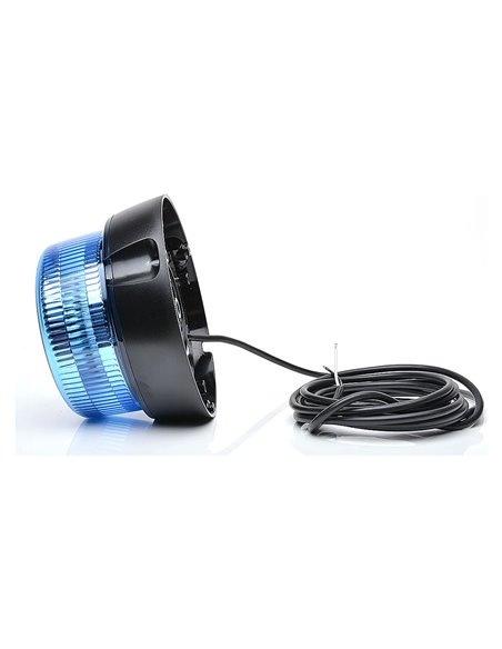 Luz de emergência giratória azul 12-24V Ø16,2 cm IP66/68 para veículos prioritários, E20 10R