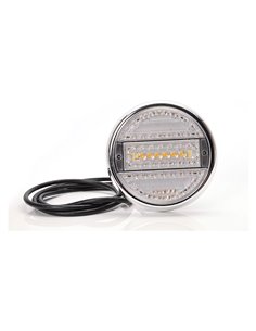 Piloto trasero LED redondo LED 5 funciones freno/posicionamiento/intermitente/marcha atrás/antiniebla, 12‑24V 2