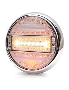 Piloto trasero LED redondo LED 5 funciones freno/posicionamiento/intermitente/marcha atrás/antiniebla, 12‑24V