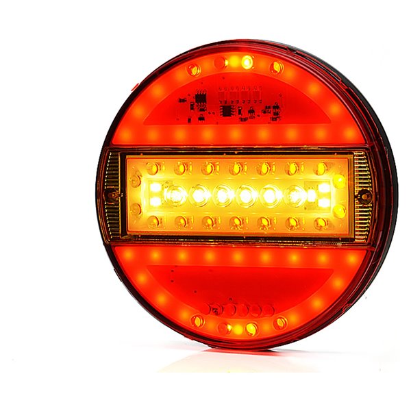 Piloto trasero LED redondo universal 5 funciones: freno/posicionamiento/marcha atrás/antiniebla/intermitente