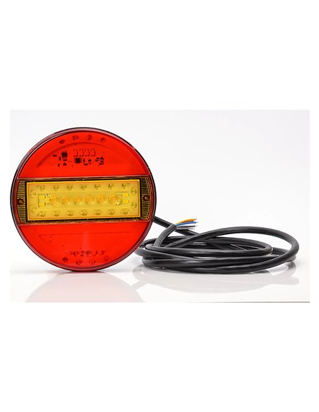 Feu arrière rond universel à LED avec 5 fonctions : feu stop/position/marche arrière/antibrouillard/clignotant