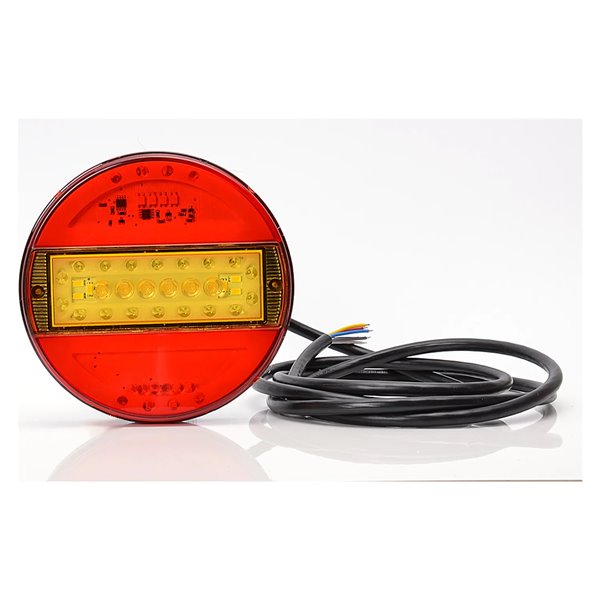 Feu arrière rond universel à LED avec 5 fonctions : feu stop/position/marche arrière/antibrouillard/clignotant