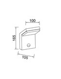 Luminária de parede externa ALPINE SENSOR LED IP65 7W 3000K 590lm com sensor de movimento, branca ou cinza escuro.