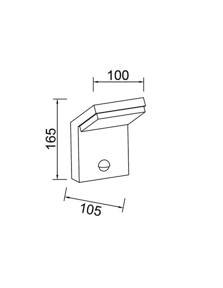 Applique murale extérieure LED ALPINE SENSOR IP65 7W 3000K 590lm avec détecteur de mouvement, blanc ou gris foncé
