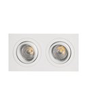 Empotrable doble BÁSICO GU10 blanco o negro para 2 bombillas GU10 LED (No Incl.) corte 165x85 mm