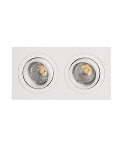 Empotrable doble BÁSICO GU10 blanco o negro para 2 bombillas GU10 LED (No Incl.) corte 165x85 mm