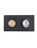 Empotrable doble BÁSICO GU10 blanco o negro para 2 bombillas GU10 LED (No Incl.) corte 165x85 mm