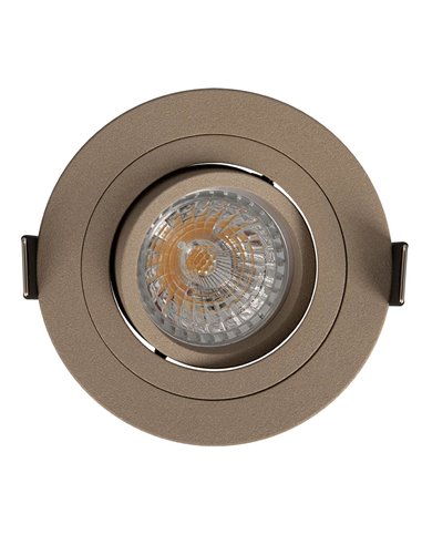 Luminária de embutir redonda BASIC para lâmpada LED GU10 (não inclusa), com acabamento jateado. Diâmetro do recorte: 92 mm. Diâm