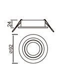 Empotrable redondo BÁSICO GU10 arenado para bombilla GU10 LED (No Incl.) Ø92 mm corte Ø80 mm