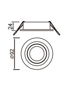 Empotrable redondo BÁSICO GU10 arenado para bombilla GU10 LED (No Incl.) Ø92 mm corte Ø80 mm 2