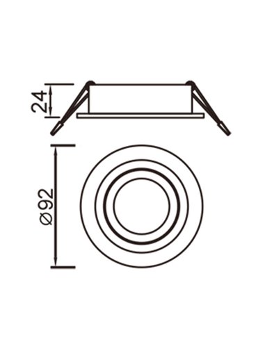 Spot encastré rond BASIC GU10 sablé pour ampoule LED GU10 (non fournie), diamètre d'encastrement Ø92 mm, diamètre d'encastrement