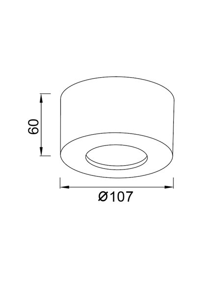 CABRERA LED-Aufbau-Deckenleuchte 7W 3000K 540lm weiß oder sandgestrahlt Ø107 mm