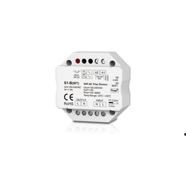 PILOTES TRIAC-DALI S1-B(WT) WiFi + RF 2,4 GHz + bouton-poussoir pour la régulation TRIAC