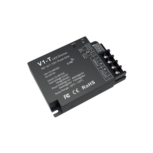 Treiber Triac-DALI V1-T RF 2,4 GHz + 0/1-10 V + Druckknopf für LED-Dimmung