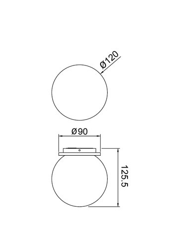 Plafón exterior INTERLAKEN IP54 negro para bombilla G9 LED (No Incl.) Ø120 mm