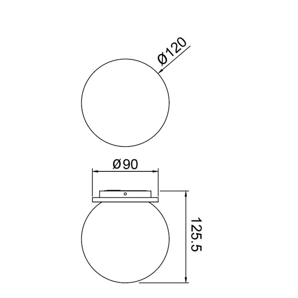 Plafón exterior INTERLAKEN IP54 negro para bombilla G9 LED (No Incl.) Ø120 mm