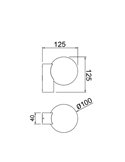Support mural extérieur noir INTERLAKEN IP65 pour ampoule LED G9 (non incluse) Ø100 mm