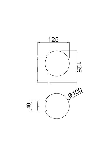 Aplique exterior INTERLAKEN IP65 negro para bombilla G9 LED (No Incl.) Ø100 mm