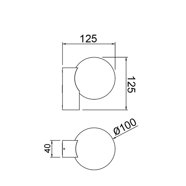 INTERLAKEN IP65 schwarze Außenwandhalterung für G9-LED-Lampe (nicht im Lieferumfang enthalten) Ø100 mm