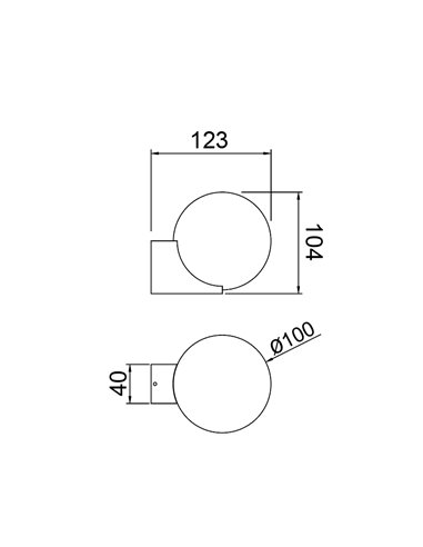 Aplique exterior INTERLAKEN IP54 negro para bombilla G9 LED (No Incl.) Ø100 mm o Ø150 mm