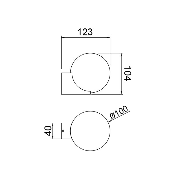 Support mural extérieur noir INTERLAKEN IP54 pour ampoule LED G9 (non incluse) Ø100 mm ou Ø150 mm