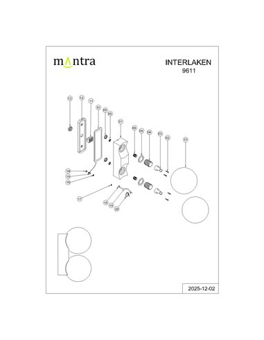 Applique murale extérieure INTERLAKEN IP54 noire pour 2 ampoules LED G9 (non incluses) 205 x 125 mm