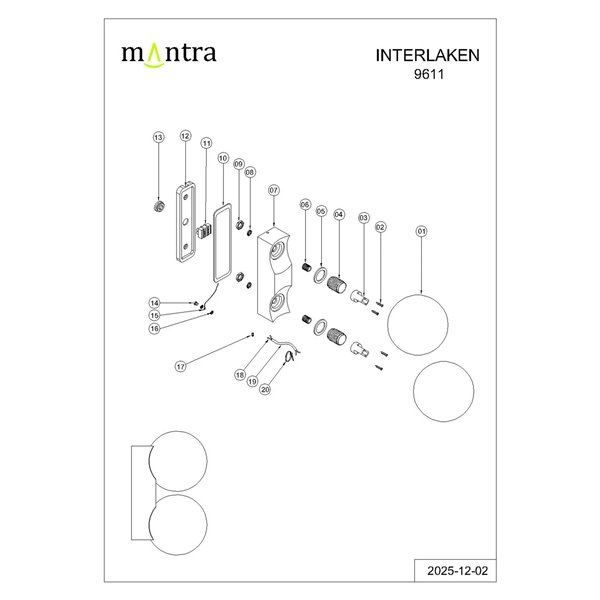 Applique murale extérieure INTERLAKEN IP54 noire pour 2 ampoules LED G9 (non incluses) 205 x 125 mm
