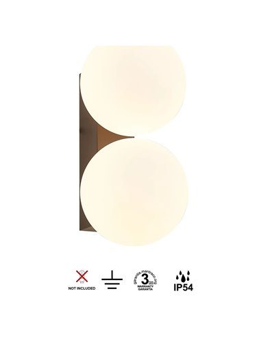 Aplique exterior INTERLAKEN IP54 negro para 2 bombillas G9 LED (No Incl.) 205x125 mm